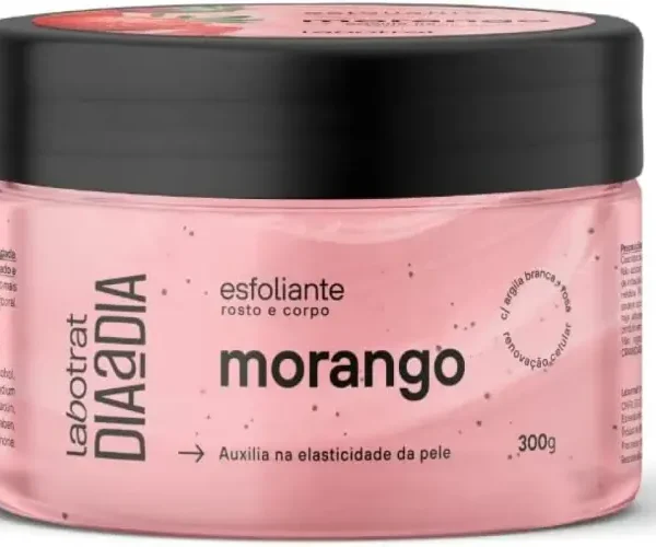 Creme Esfoliante Facial e Corporal Labotrat Dia a Dia - Morango C/ Argila Branca e Rosa - 300g