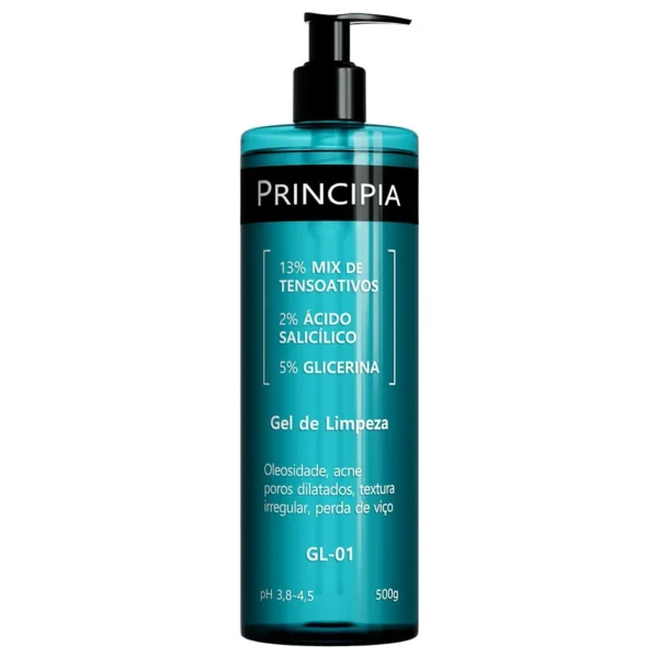 Principia Gel de Limpeza GL-01 - 13% Mix de Tensoativos + 2% Ácido Salicílico + 5% Glicerina - 500g