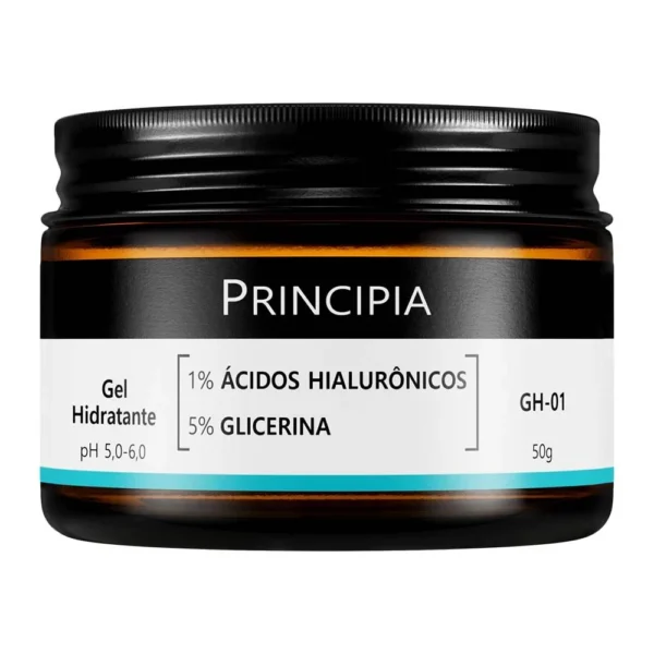 Gel Hidratante Facial Principia GH-01: 1% Ácidos Hialurônicos e 5% Glicerina - Hidratação Leve e Toque Seco (50g)